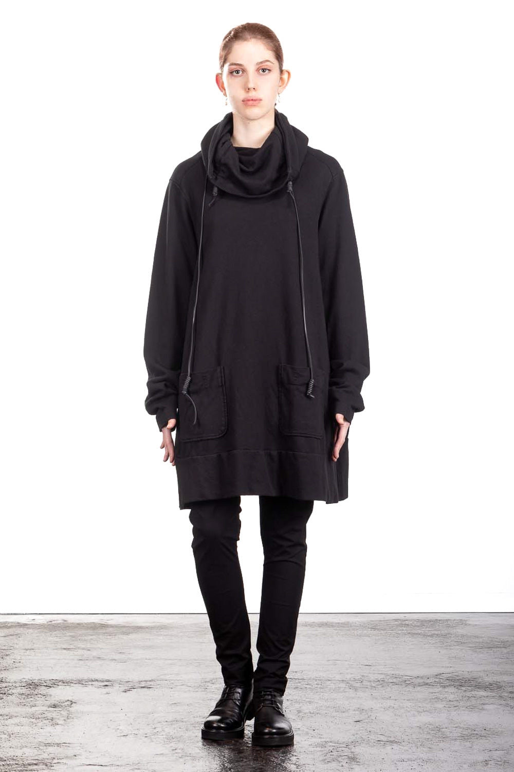 Rundholz DIP Damen OVERSIZED Sweatkleid   schwarz