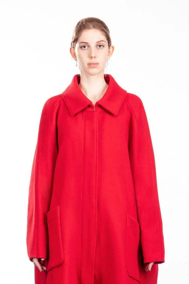 Rundholz Damen Mantel oversized rot