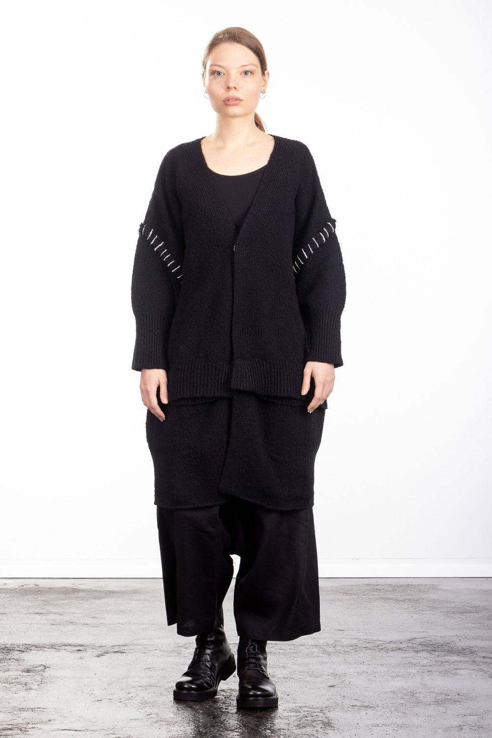 Y`s Yohji Yamamoto Damen Strick Cardigan Oversized schwarz