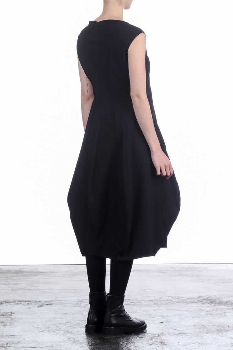 Rundholz Damen Kleid mit Ballonrock schwarz