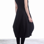 Rundholz Damen Kleid mit Ballonrock schwarz