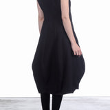 Rundholz Damen Kleid mit Ballonrock schwarz