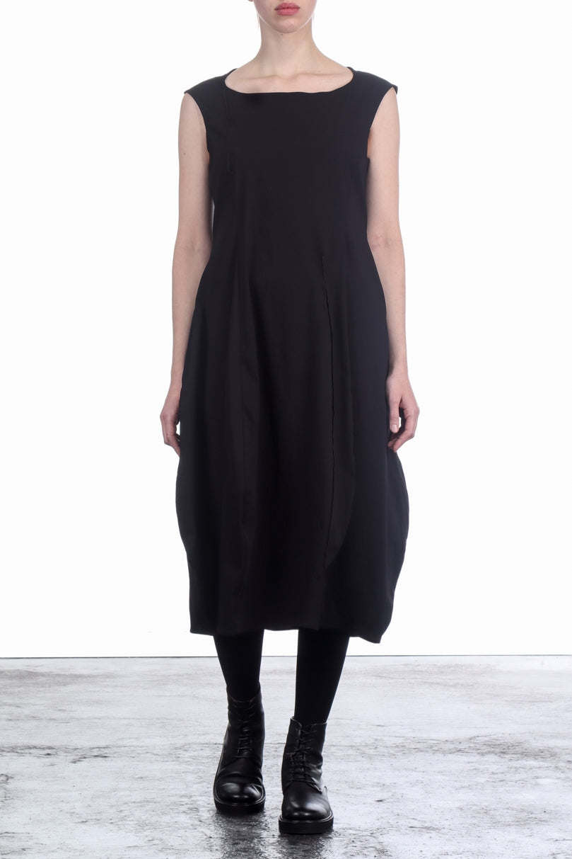 Rundholz Damen Kleid mit Ballonrock schwarz