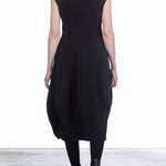 Rundholz Damen Kleid mit Ballonrock schwarz