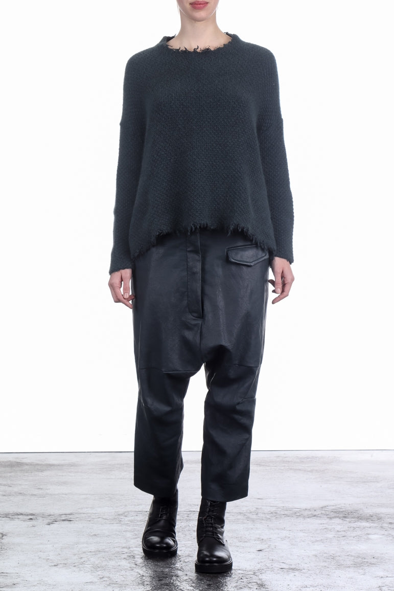 Rundholz Damen Racoon Pullover Oversized Dunkelgrün