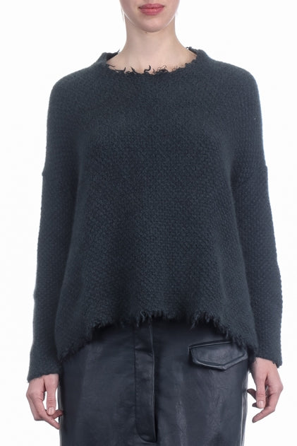 Rundholz Damen Racoon Pullover Oversized Dunkelgrün