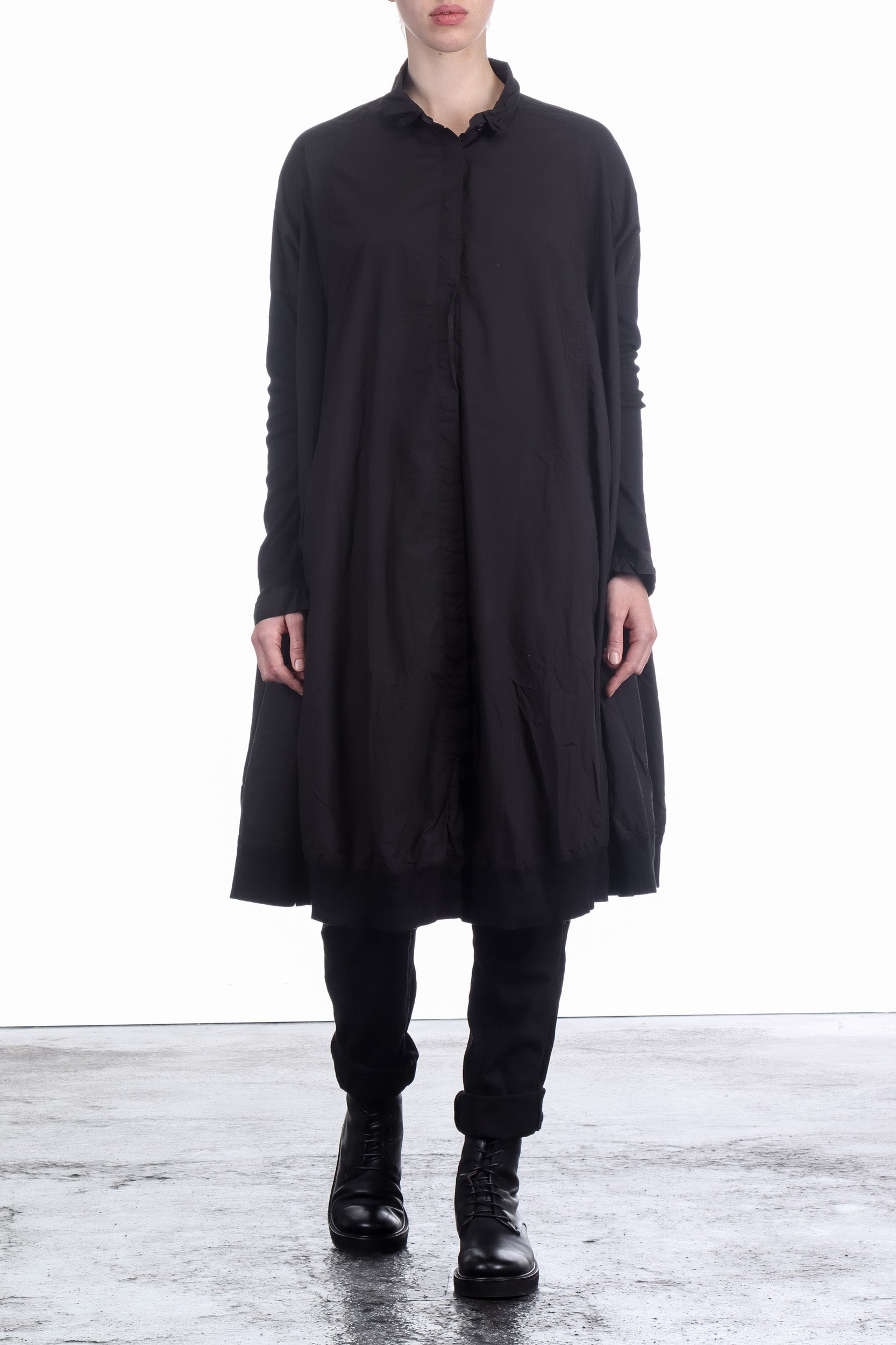 Rundholz DIP Damen Hemd-Kleid Oversized Schwarz