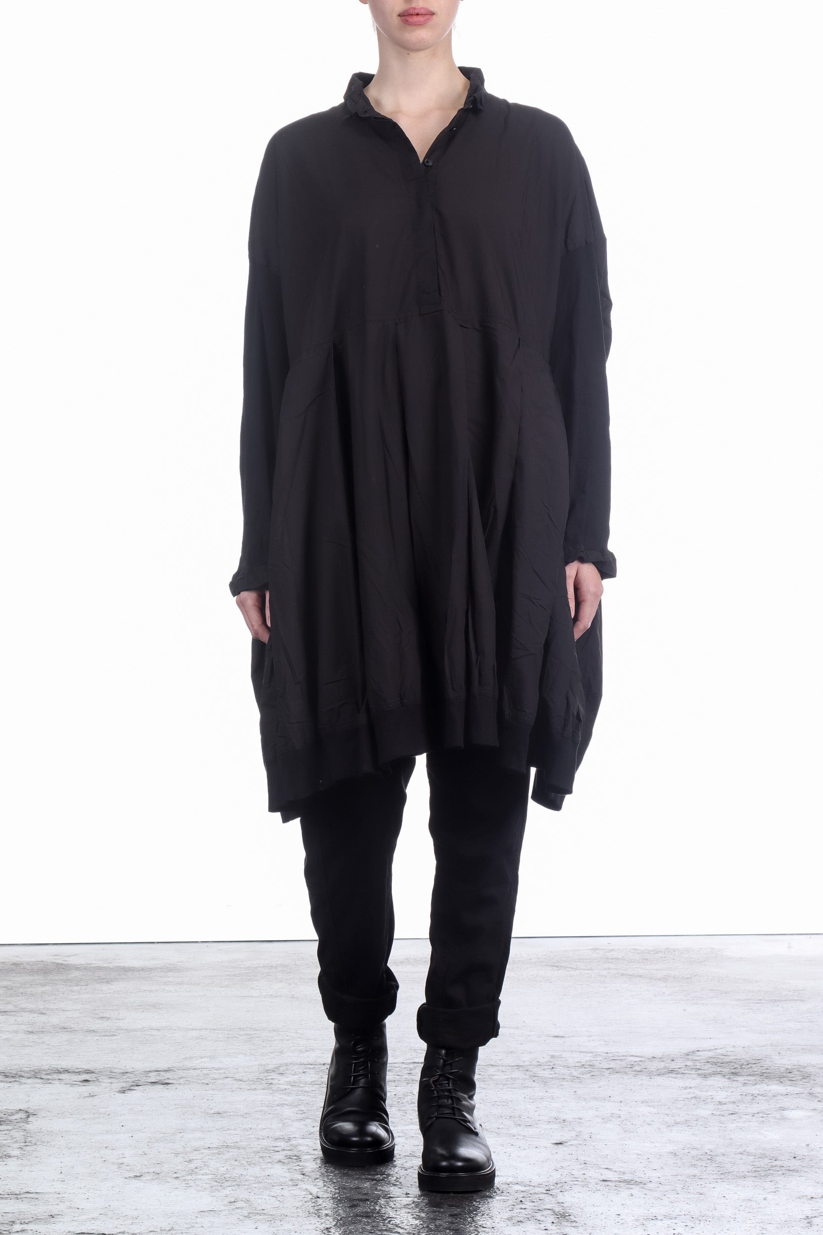 Rundholz DIP Damen Kleid Oversized Schwarz