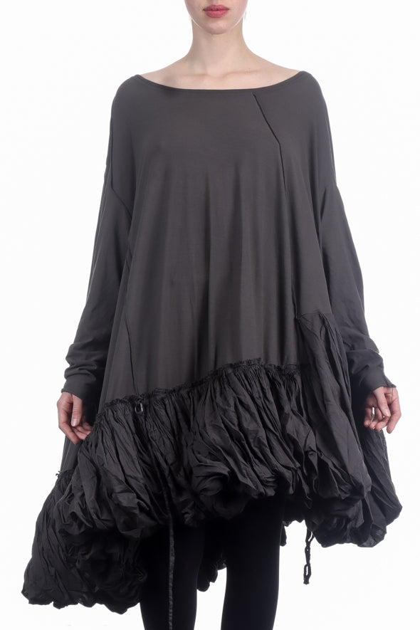 Rundholz Dip Damen Jersey A-Linie Kleid Lava