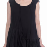 Rundholz Dip Damen Jersey Kleid Ballonrock Schwarz
