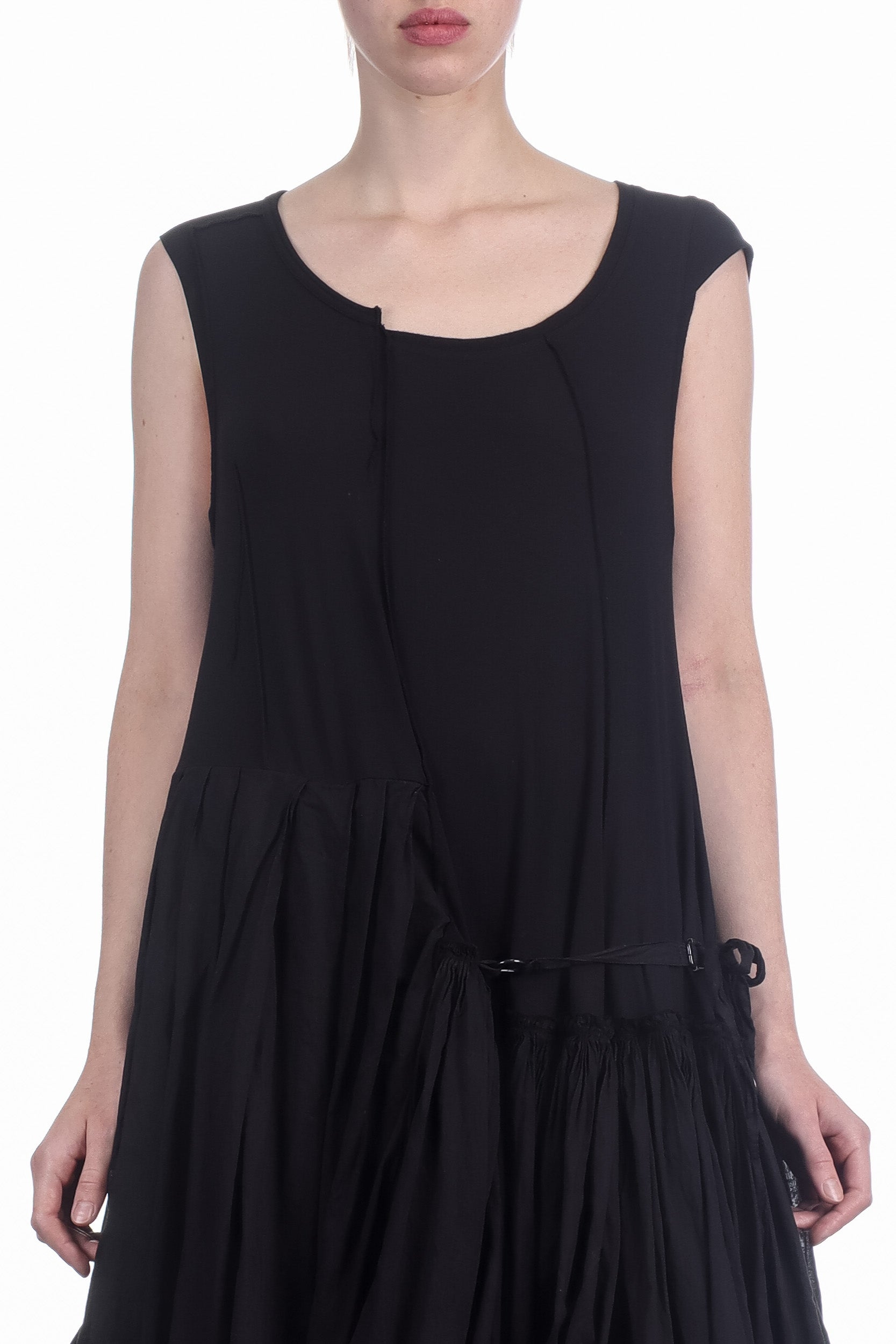 Rundholz Dip Damen Jersey Kleid Ballonrock Schwarz