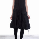 Rundholz Dip Damen Jersey Kleid Ballonrock Schwarz