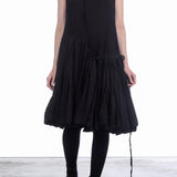 Rundholz Dip Damen Jersey Kleid Ballonrock Schwarz