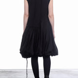 Rundholz Dip Damen Jersey Kleid Ballonrock Schwarz
