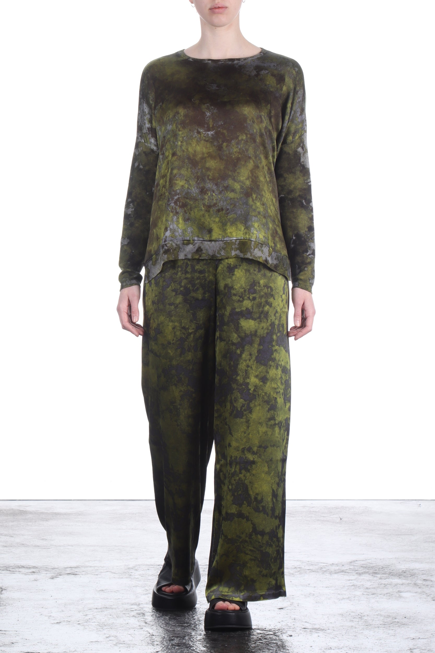 AVANT TOI Damen Kaschmir Pullover mit Seidenapplikation curcuma