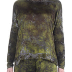 AVANT TOI Damen Kaschmir Pullover mit Seidenapplikation curcuma