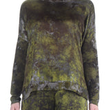 AVANT TOI Damen Kaschmir Pullover mit Seidenapplikation curcuma