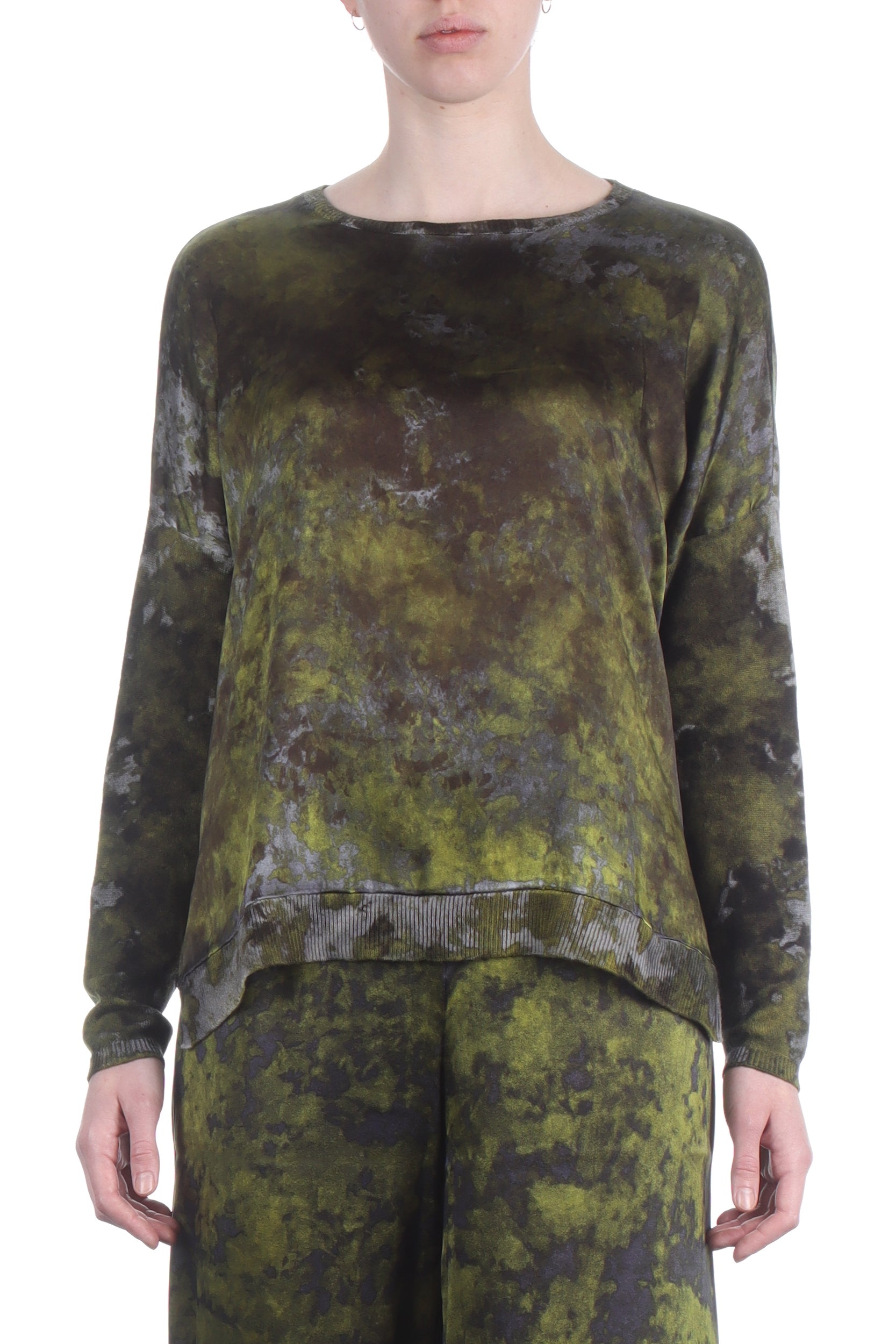 AVANT TOI Damen Kaschmir Pullover mit Seidenapplikation curcuma