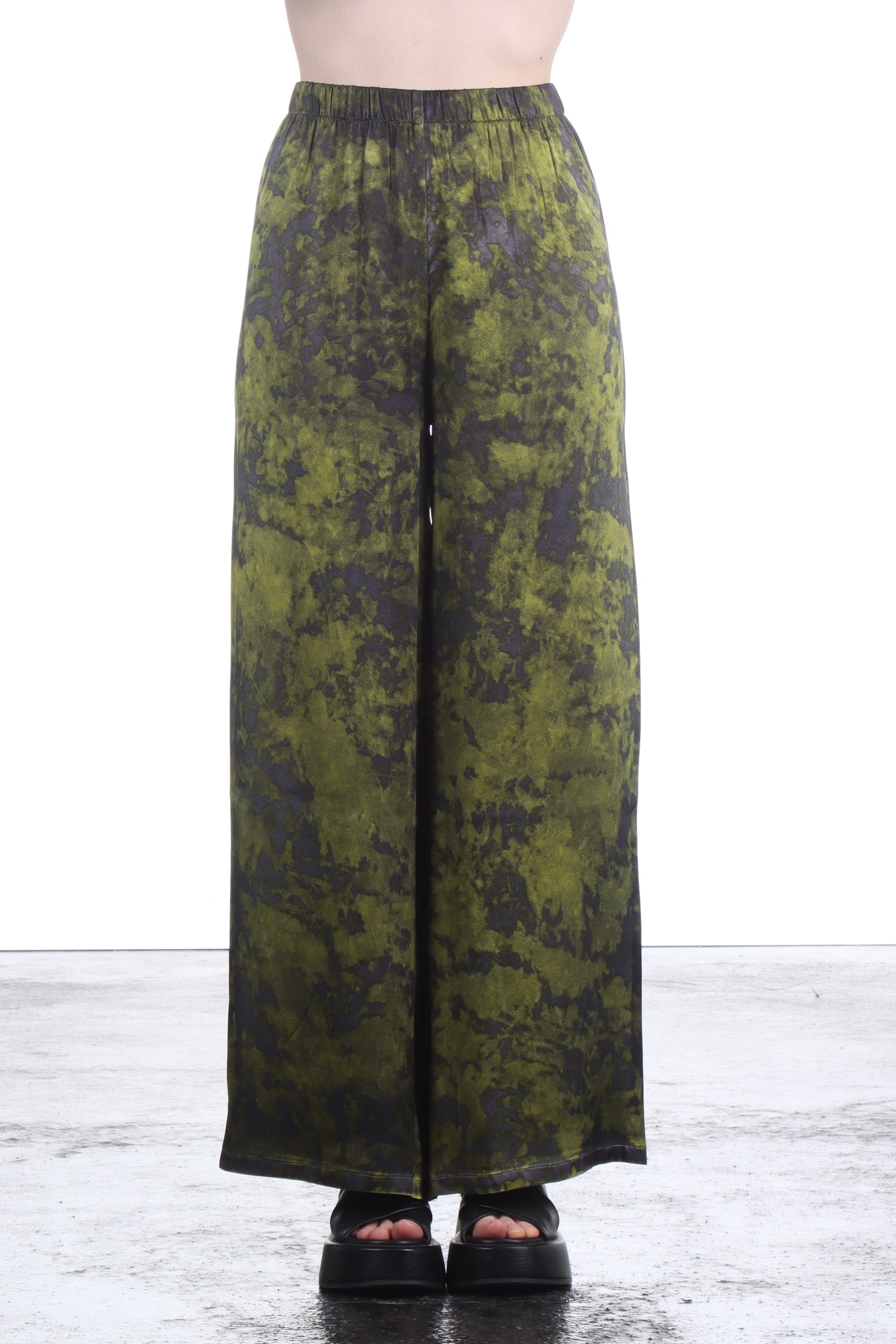 AVANT TOI Damen Seiden Hose weit Camouflage curcuma