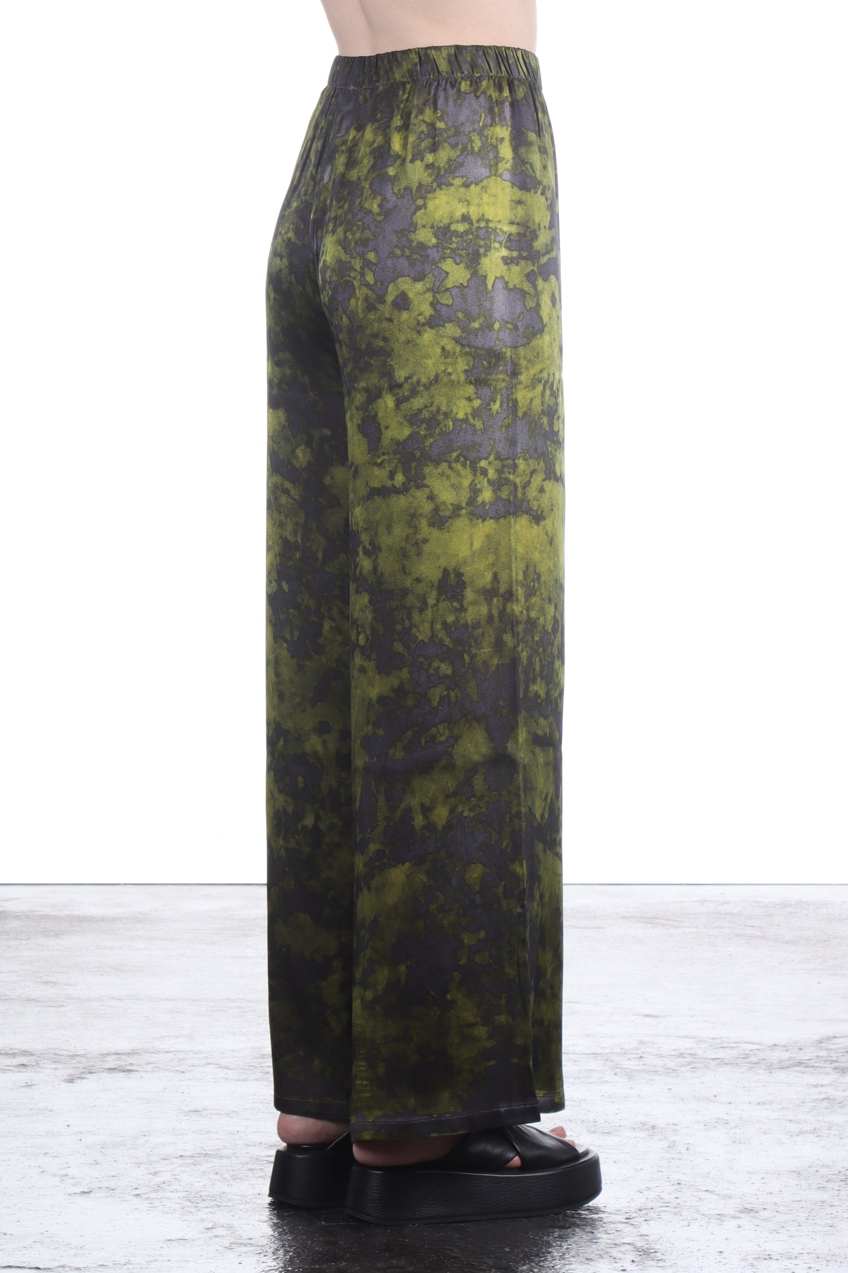 AVANT TOI Damen Seiden Hose weit Camouflage curcuma