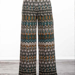 Schella Kann 2 Damen Culotte Hose mit weitem Bein Print multicolor