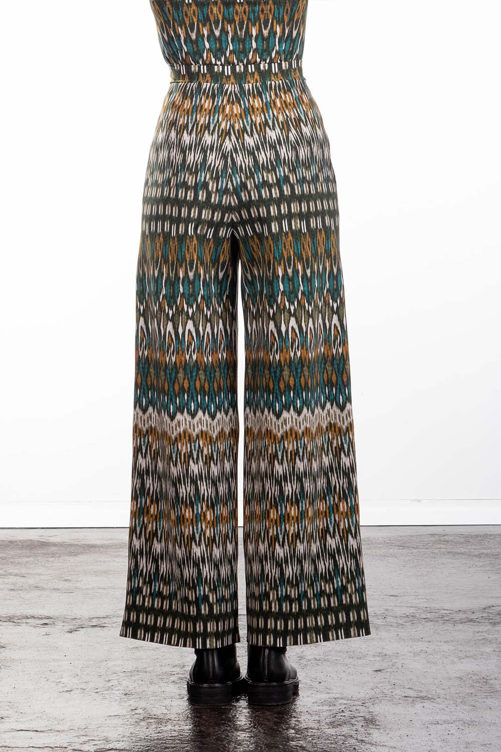 Schella Kann 2 Damen Culotte Hose mit weitem Bein Print multicolor