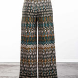 Schella Kann 2 Damen Culotte Hose mit weitem Bein Print multicolor