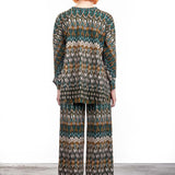 Schella Kann 2 Damen Langarmshirt oversized mit Print mehrfarbig