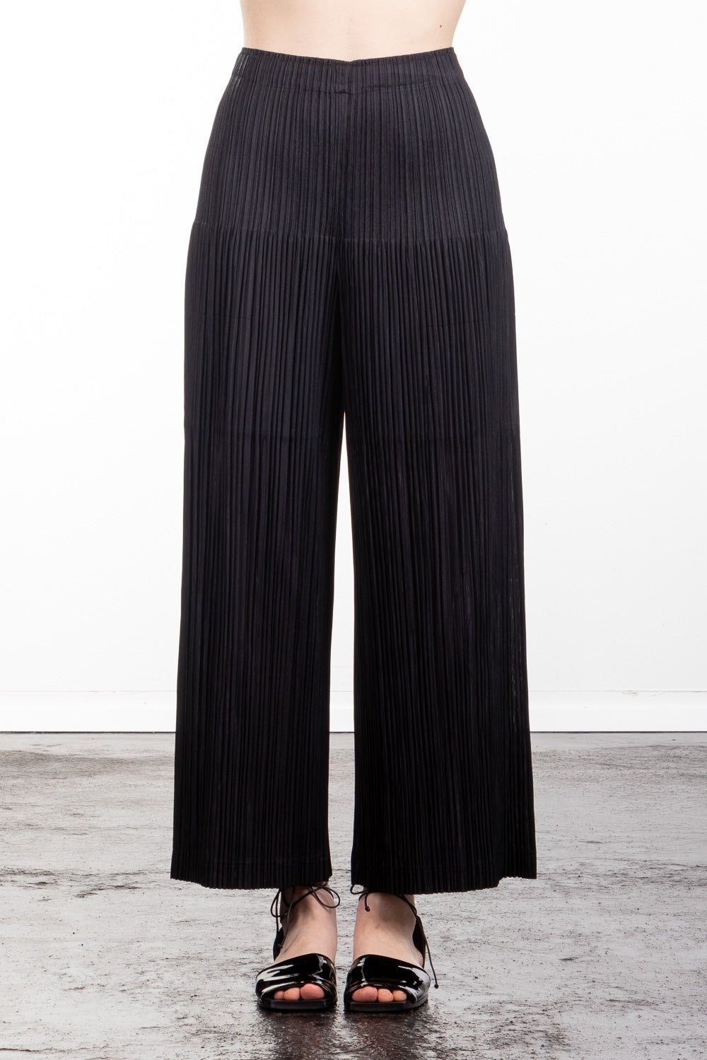 Pleats Please Issey Miyake Weite Plissee Taillenhose schwarz