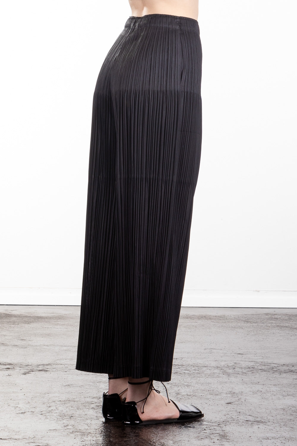 Pleats Please Issey Miyake Weite Plissee Taillenhose schwarz