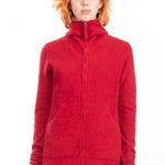 Rundholz Damen Kapuzenstrickjacke Racoonhair rot 
