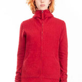 Rundholz Damen Kapuzenstrickjacke Racoonhair rot 