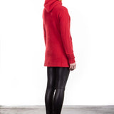 Rundholz Damen Kapuzenstrickjacke Racoonhair rot 
