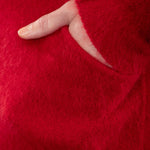 Rundholz Damen Kapuzenstrickjacke Racoonhair rot 
