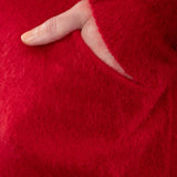 Rundholz Damen Kapuzenstrickjacke Racoonhair rot 