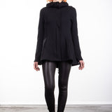 Rundholz Damen Kapuzenjacke A-Linie schwarz 