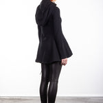 Rundholz Damen Kapuzenjacke A-Linie schwarz 