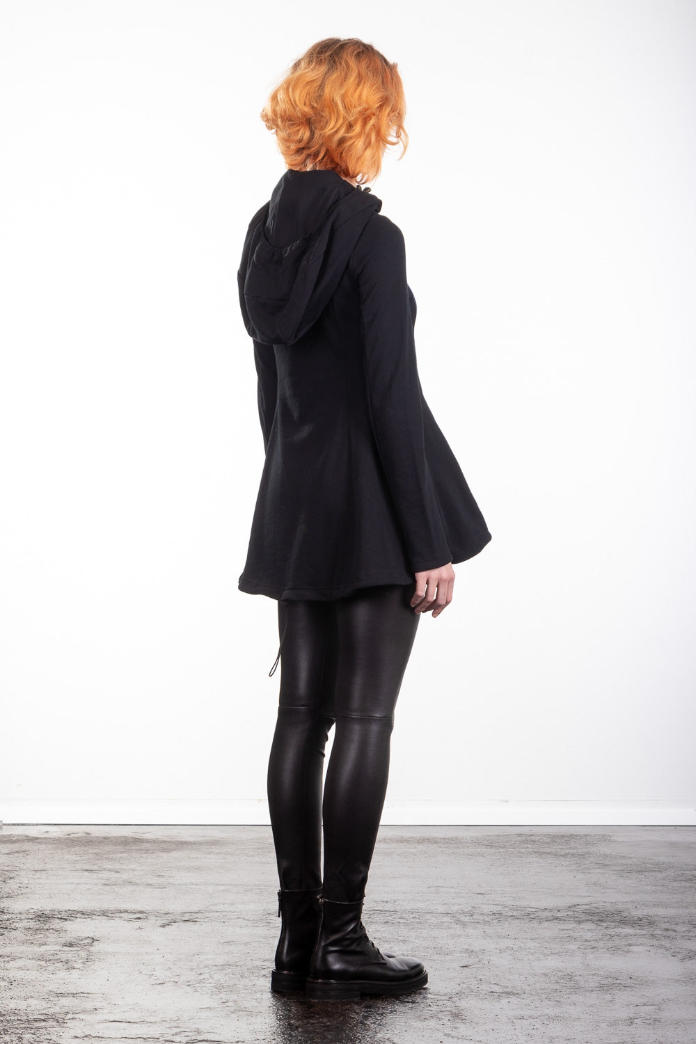 Rundholz Damen Kapuzenjacke A-Linie schwarz 