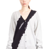 Suzusan Damen Kaschmir Cardigan schwarz hellgrau