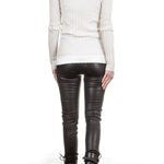 Helmut Lang Damen Pullover Ripp V-Neck off white