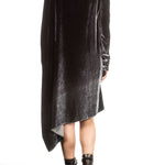 Masnada Damen Samtkleid oversized schwarz