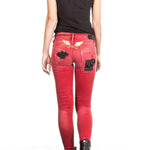 Robin`s Jean Damen Jeans SKINNY PATCHES rot