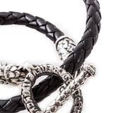 Elf Craft Lederarmband Double Wrap Loop schwarz