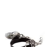 GOTI Lederarmband mit Silberknospe BR1131 silber schwarz
