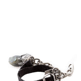 GOTI Lederarmband mit Silberknospe BR1131 silber schwarz