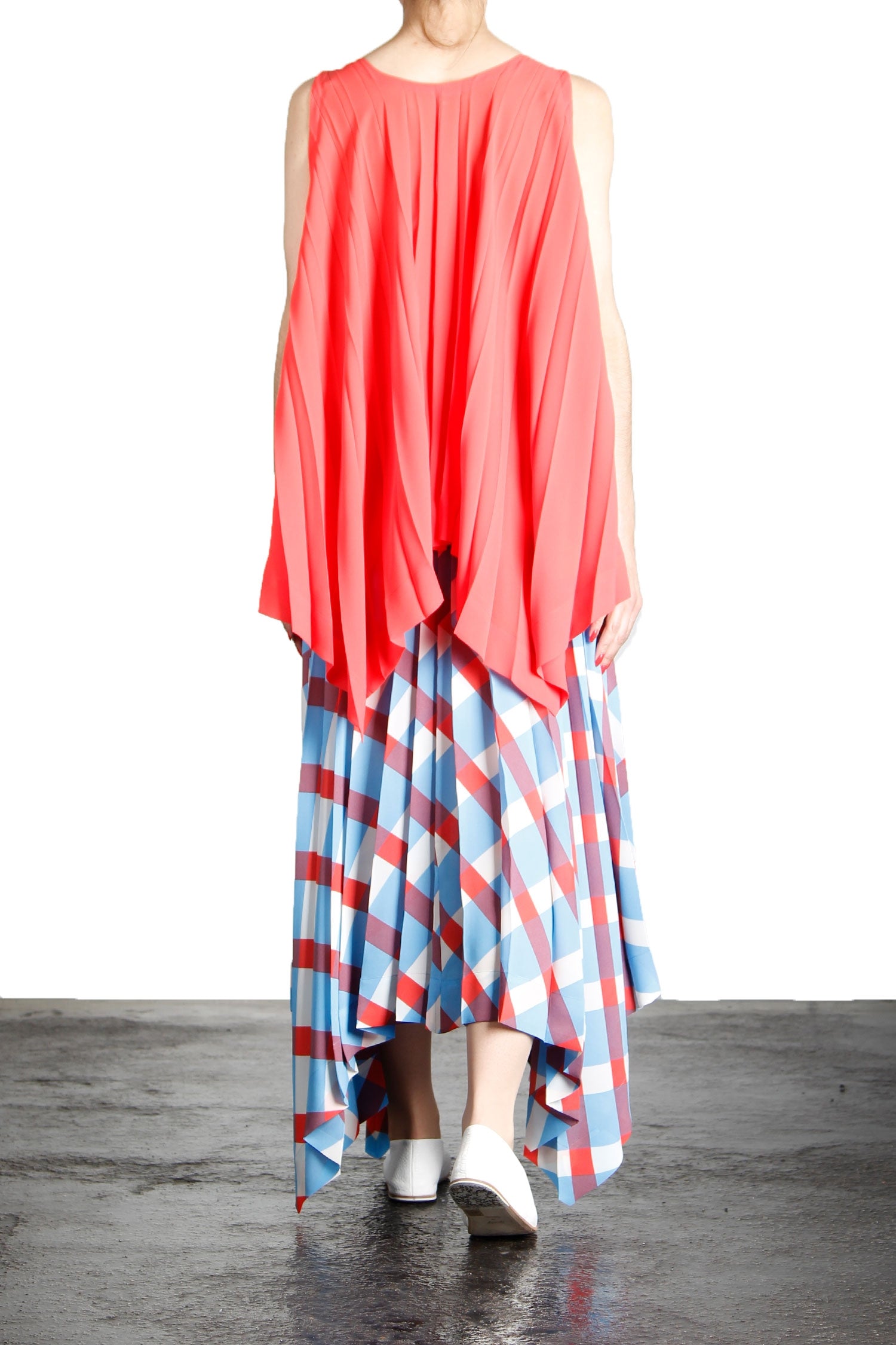 Issey Miyake Plissé Rock Karo Print multicolor