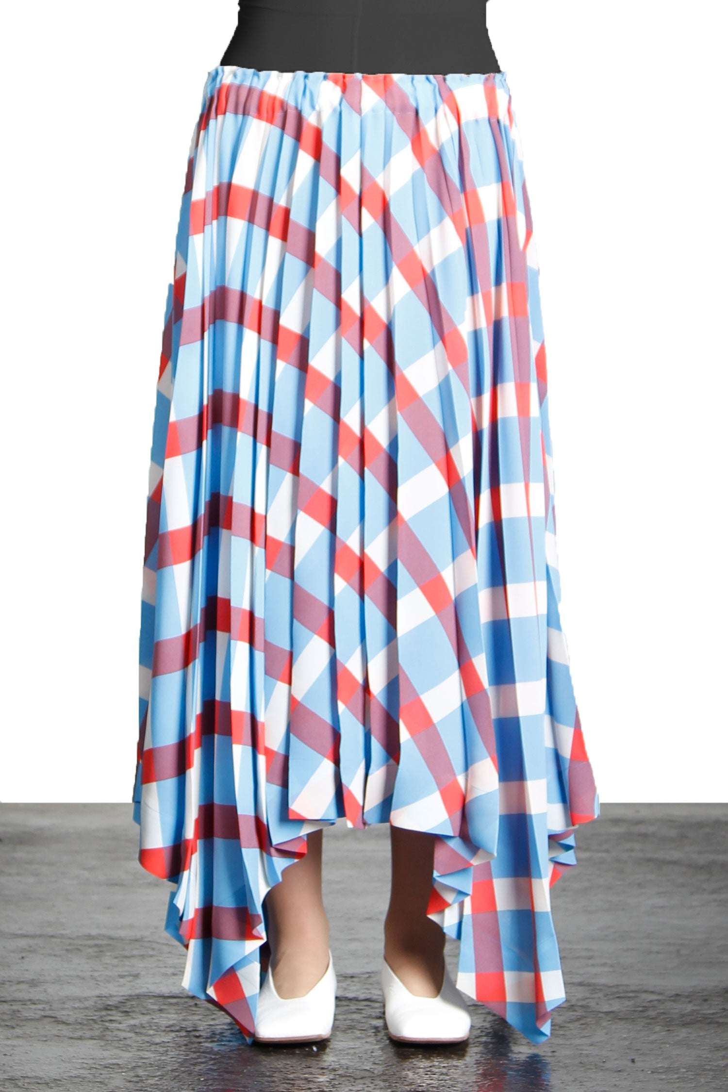 Issey Miyake Plissé Rock Karo Print multicolor