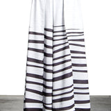 Issey Miyake Plissé Hose Gestreift Print schwarz weiß