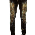 Robin`s Jean Herren Jeans PERU Slim Fit schwarz ocker