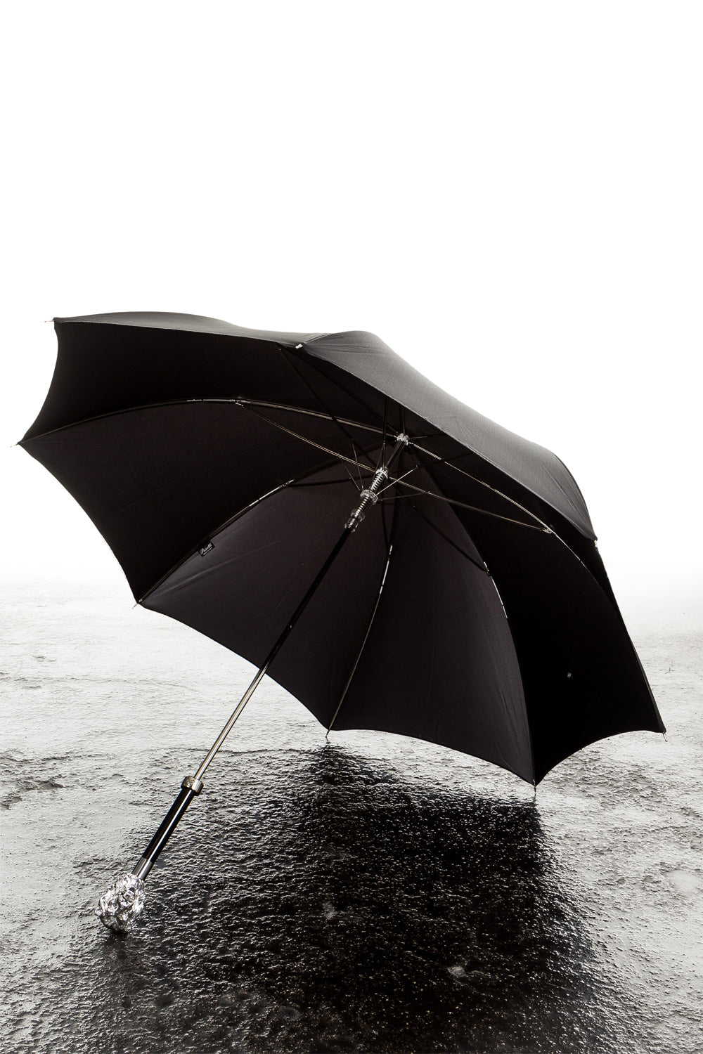 Pasotti Regenschirm mit Löwenknauf schwarz
